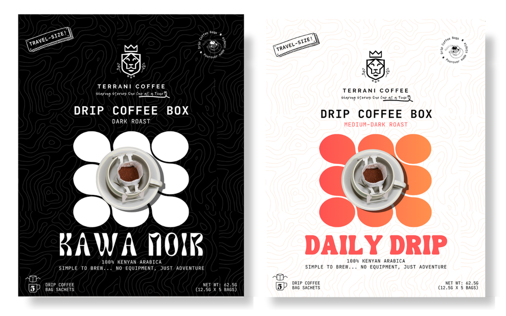 Drip Box Tender Examples Kawa Noir Drip Box + Daily Drip Box (1 Box = 5 drip bags) – Terrani Coffee